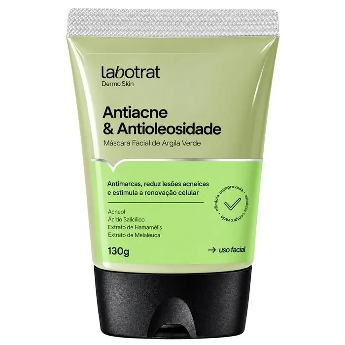 Máscara Facial de Argila Verde Antiacne & Antioleosidade