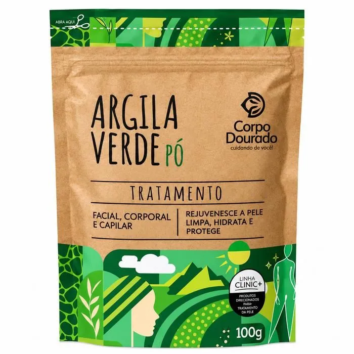 Argila Verde em Pó da Corpo Dourado