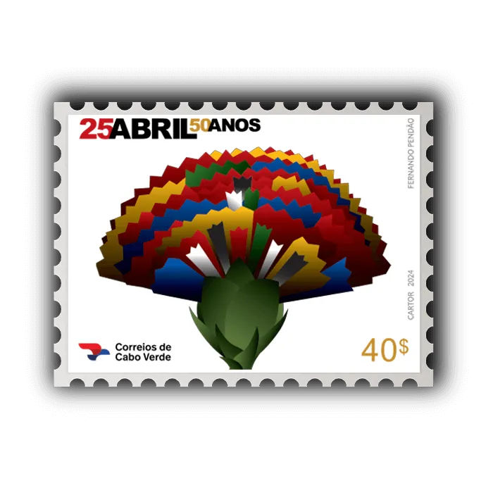 Selo Homenagem aos 50 Anos do 25 de Abril e da Democracia 40 - 2024