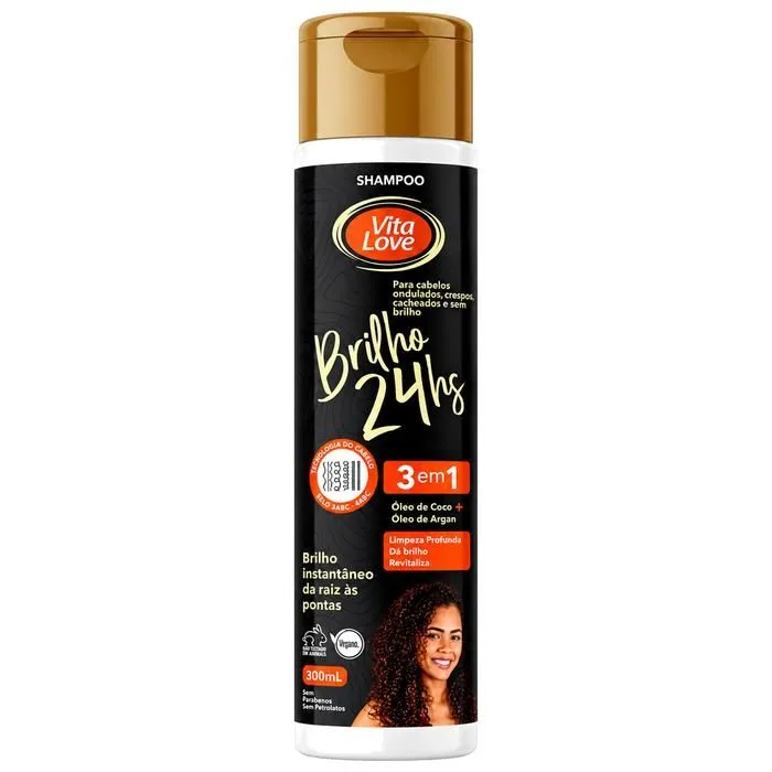 Shampoo Vita Love Brilho 24hs (3 em 1),