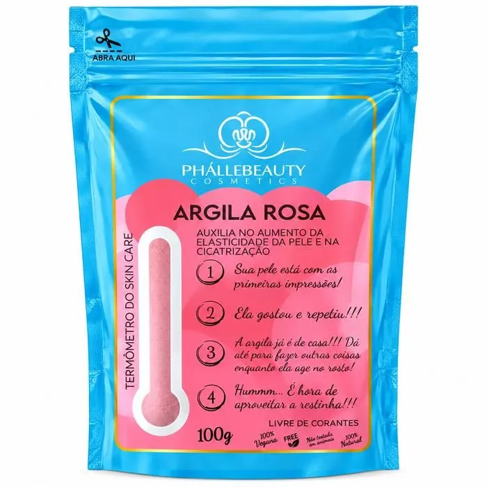 Argila Rosa em Pó da PhálleBeauty Cosmetics,