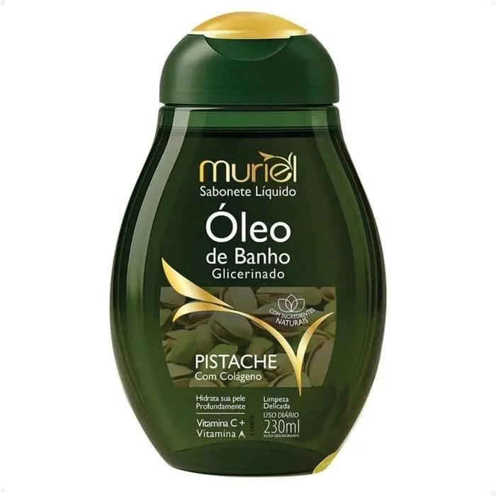 Sabonete líquido e óleo de banho glicerinado da Muriel Pistache com Colágeno
