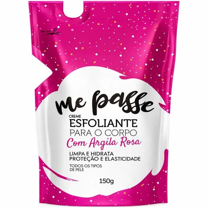 Me Me Passe Creme Esfoliante Para o Corpo Com Argila Rosa Corpo Dourado 