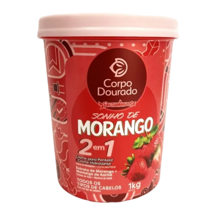 Creme Corpo Dourado 2 em 1 Sonho de Morango 