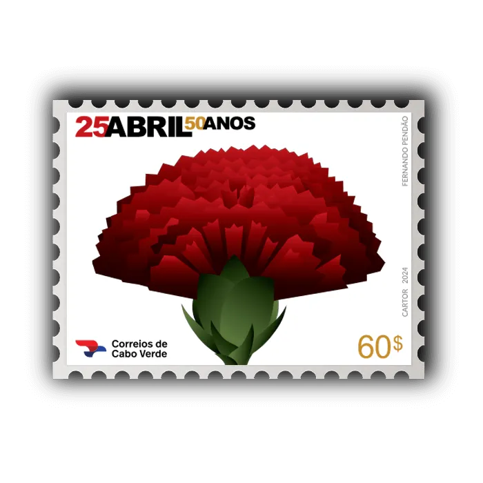 Selo Homenagem aos 50 Anos do 25 de Abril e da Democracia 60 - 2024